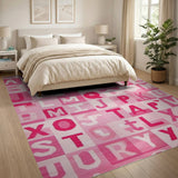 Pink Alphabet ABC Kids Play Rug