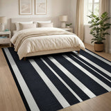 Bold Black White Striped No. 67 Area Rug