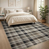 Black Tan Plaid Area Rug