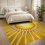 Geometric Modern Radiant Sunburst Yellow Geometric Area Rug