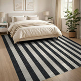 Bold Black White Striped No. 35 Area Rug