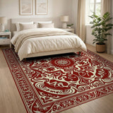 Ornate Red Persian Medallion Traditional Persian Area Rug