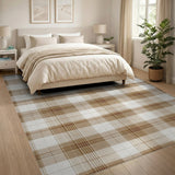 Tan Brown Buffalo Check Area Rug