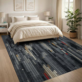 Grey Pixel Geometric Abstract Area Rug