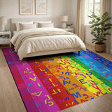 Rainbow Typography Mosaic Area Rug