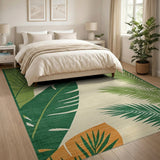 Coastal Green Palm Frond Area Rug