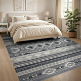 Grey Geometric Grey Southwestern Geometric Area Rug