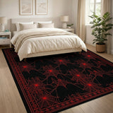Red Gothic Red Spider Web Area Rug