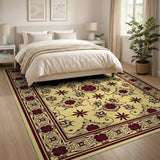 ODIKA Beige Persian Floral Medallion Rug