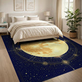 Celestial Golden Full Moon Mandala Rug