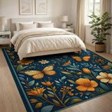 Multi-color and Patterns Vibrant Butterfly Meadow Floral Rug