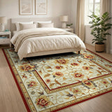 Gold Floral Cream Vintage Area Rug