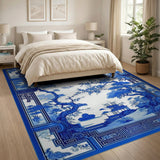 Classic Blue Willow Chinoiserie Area Rug