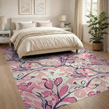 Pink Floral Blossom Area Rug