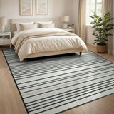 Bold Black White Striped No. 56 Area Rug