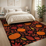 Autumn Pumpkin Harvest Pattern Area Rug