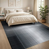 Modern Black White Geometric Gradient Area Rug
