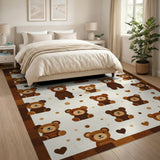 Cute Brown Teddy Bear Scatter Area Rug