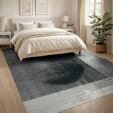 Black and White Abstract Black White Grid Area Rug