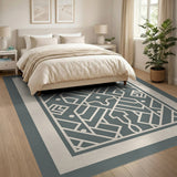 Geometric Modern Grey Geometric Lattice Area Rug