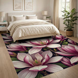 Blush Pink Magnolia Blossom Area Rug