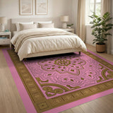 Pink Ornate Pink Persian Medallion Area Rug