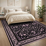 Traditional Persian Pink Ornate Pink Floral Persian Area Rug