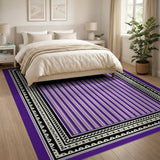 Purple Striped Heritage Tribal Area Rug