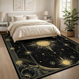 Golden Celestial Sunburst Area Rug