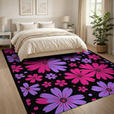 Vibrant Pink Purple Floral Area Rug