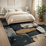 Distressed Grey Stone Wall Area Rug