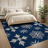 Navy Snowflake Intrigue Area Rug