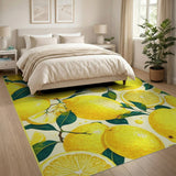 Zesty Lemon Grove Fruit Pattern Area Rug