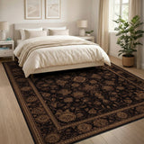 Floral Vintage Brown Floral Vintage Area Rug