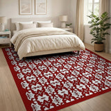 Red Intricate Persian Lattice Area Rug