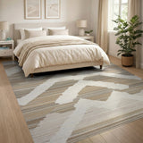 Neutral Chevron Geometric Area Rug