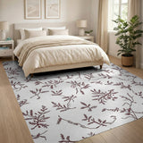 Maroon Fern Leaf Berry Area Rug
