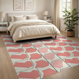 Pink Geometric Polygon Area Rug