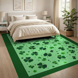 Whimsical Shamrock Green Area Rug