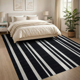Bold Black White Striped No. 28 Area Rug