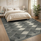 Heritage Tribal Black and White Black White Diamond Geometric Area Rug