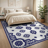 Traditional Persian Elegant Blue Persian Motif Area Rug