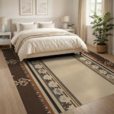 Brown Tan Southwestern Runner Rug