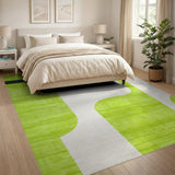 Lime Green Abstract Area Rug