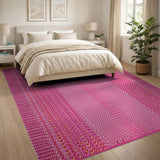 Vibrant Pink Crocodile Embossed Area Rug