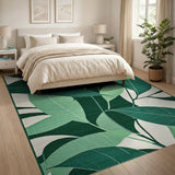 Abstract Area Green Lush Overlapping Green Leaves Area Rug