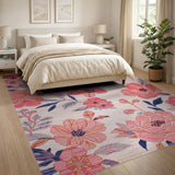 Blush Pink Floral Vintage No. 9 Area Rug
