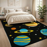 Kids Cartoon Space Planets Stars Rug