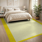Vibrant Yellow Border Textured Area Rug