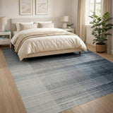 Modern Grey Ombre Gradient Stripe Rug